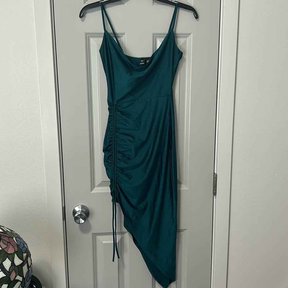 Windsor Dark Green asymmetrical dress